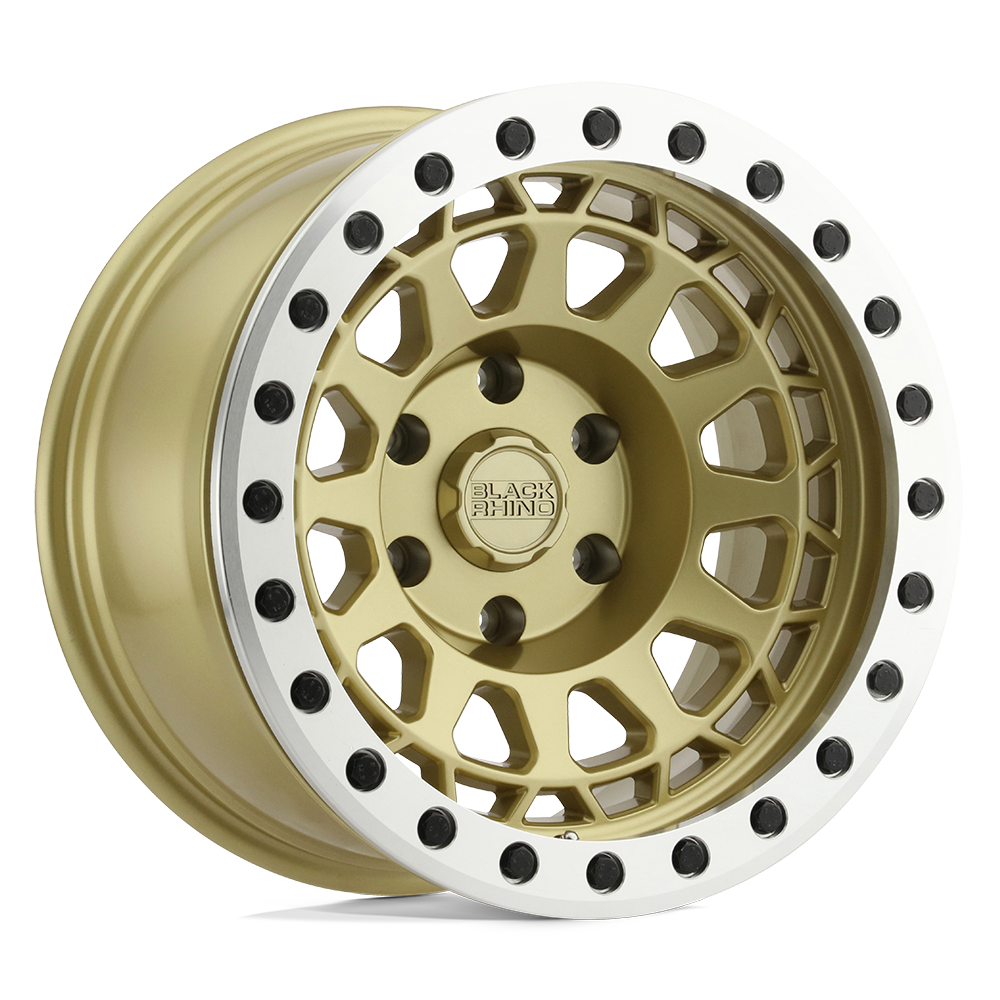 Black Rhino Hard Alloys PRIMM BEADLOCK 17X8.5 MATTE GOLD WITH MACHINED RING
