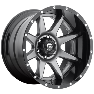 Fuel 1PC D238 RAMPAGE 22X12 MATTE GUN METAL BLACK LIP