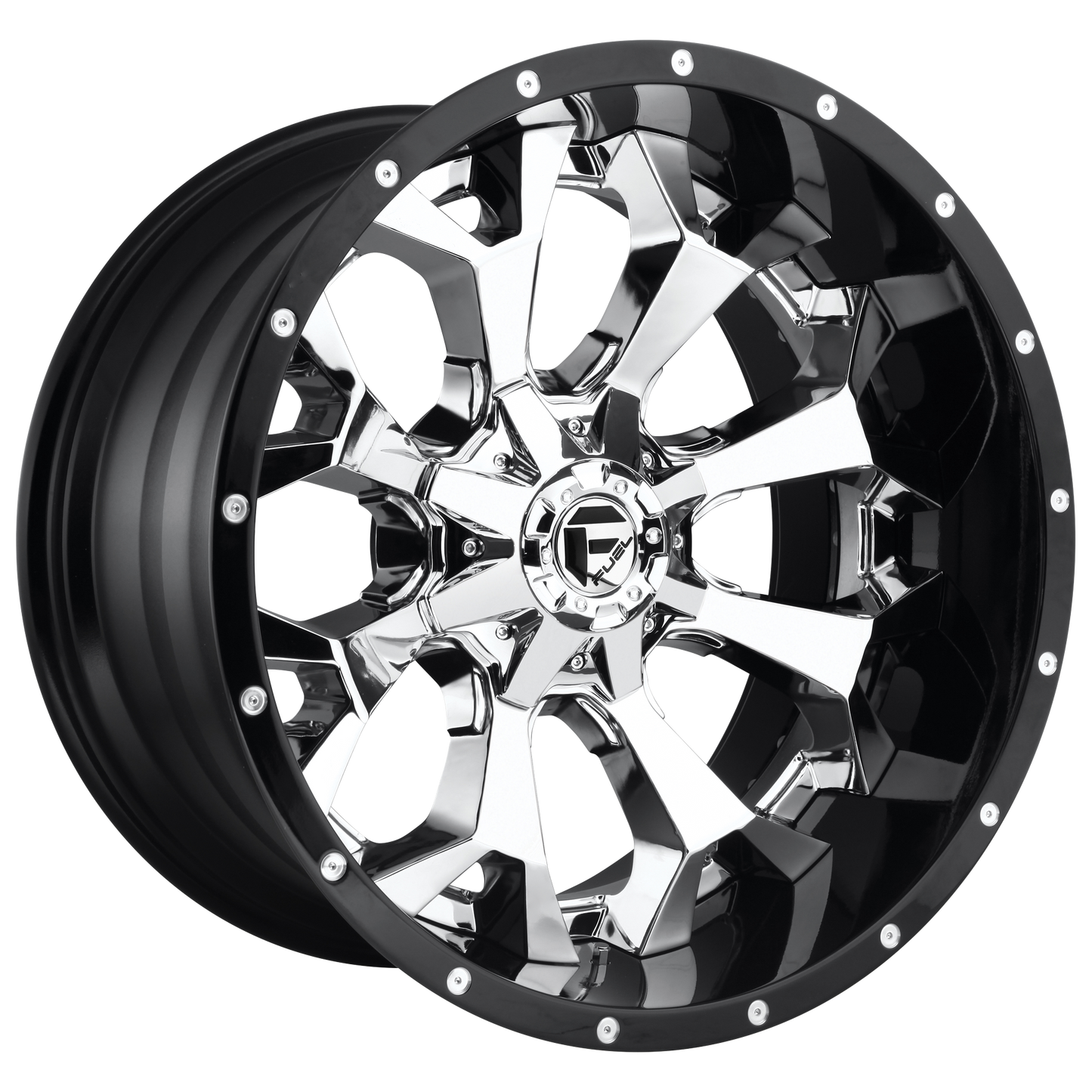Fuel 1PC D246 ASSAULT 22X12 CHROME PLATED GLOSS BLACK LIP