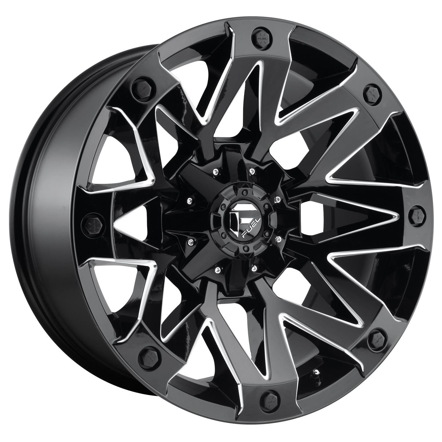 Fuel 1PC D555 AMBUSH 17X9 GLOSS BLACK MILLED