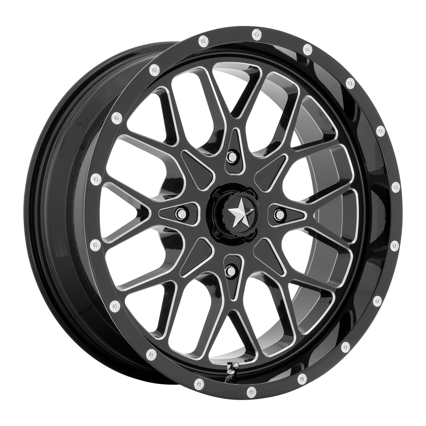 MSA Offroad Wheels M45 PORTAL 15X7 GLOSS BLACK MILLED