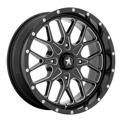 MSA Offroad Wheels M45 PORTAL 20X7 GLOSS BLACK MILLED
