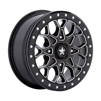 MSA Offroad Wheels M48 PORTAL BEADLOCK 15X6 GLOSS BLACK MILLED W/ GB RING