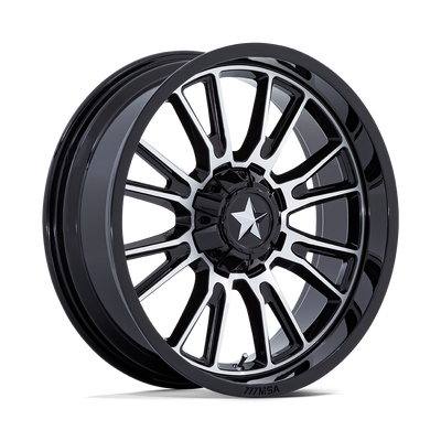 MSA Offroad Wheels M51 THUNDERLIPS 24X7 GLOSS BLACK MACHINED