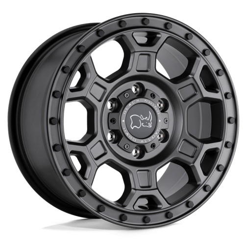 Black Rhino Hard Alloys MIDHILL 16X8 MATTE GUNMETAL W/ BLACK BOLTS