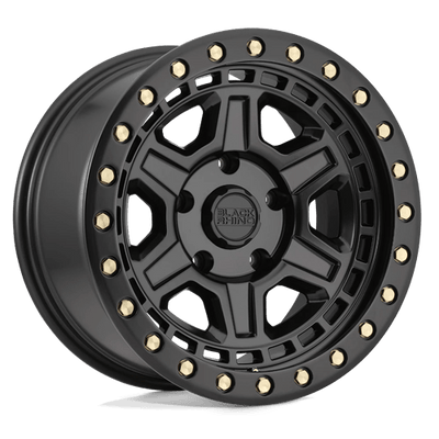 Black Rhino Hard Alloys RENO 17X9 MATTE BLACK W/ BRASS BOLTS