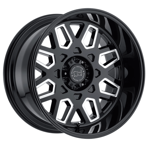 Black Rhino Hard Alloys PREDATOR 22X12 GLOSS BLACK W/ MILLED WINDOWS