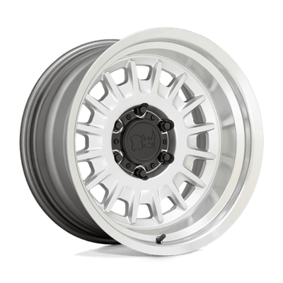 Black Rhino Hard Alloys ALISO 16X8 GLOSS SILVER W/ MIRROR CUT FACE & LIP