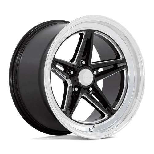 American Racing Vintage VN514 GROOVE 18X8 GLOSS BLACK W/ DIAMOND CUT LIP