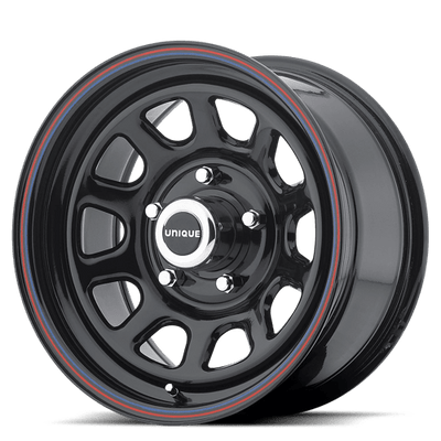 American Racing AR767 15X8 GLOSS BLACK W/ STRIPES