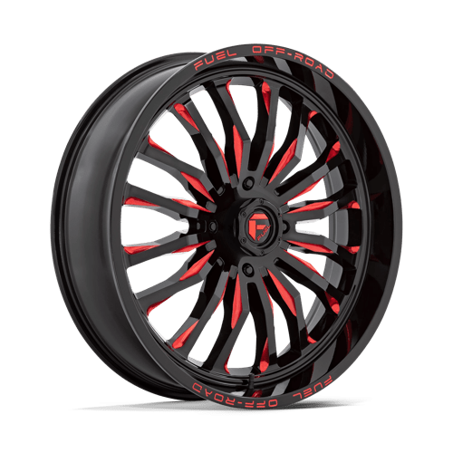 Fuel UTV D822 ARC UTV 24X7 GLOSS BLACK MILLED RED