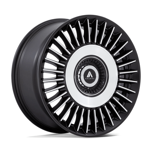 Asanti Black AB040 TIARA 22X10.5 SATIN BLACK BRIGHT MACH FACE