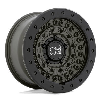 Black Rhino Hard Alloys BARRICADE 17X8.5 OLIVE DRAB GREEN W/ BLACK ROCK GUARD