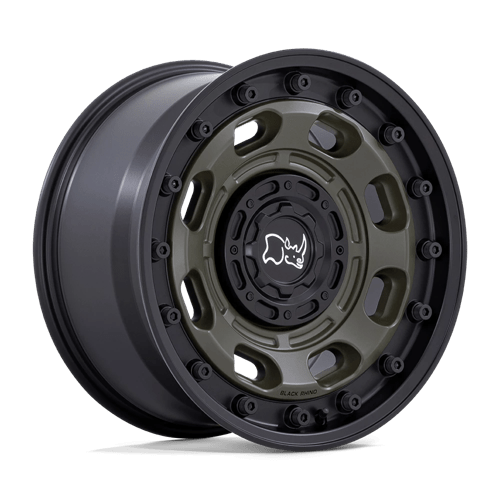 Black Rhino Hard Alloys ATLAS 16X8 OLIVE DRAB GREEN W/ BLACK LIP