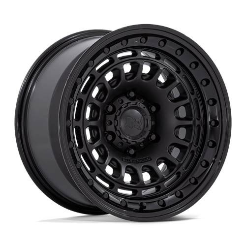 Black Rhino Hard Alloys BR014 SAHARA 17X9 MATTE BLACK W/ GLOSS BLACK LIP