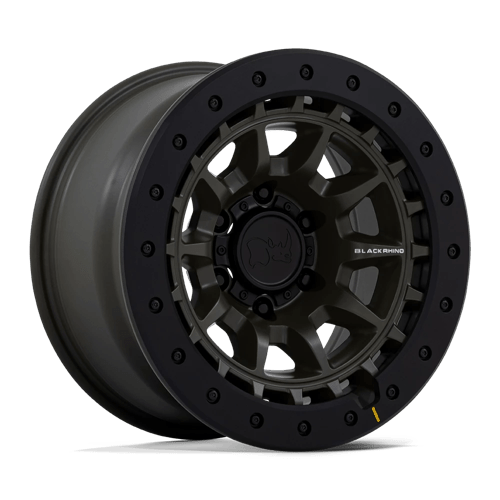 Black Rhino Hard Alloys BR016 TUSK 17X8.5 OLIVE DRAB GREEN W/ BLACK ROCK GUARD