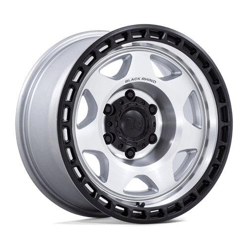 Black Rhino Hard Alloys BR018 VOYAGER 17X8.5 SILVER MACHINED W/ M-BLACK LIP