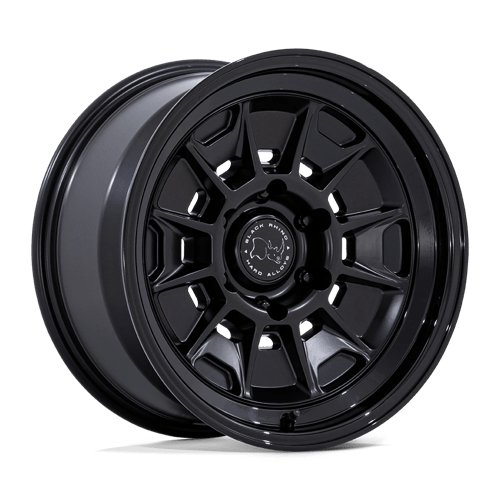 Black Rhino Hard Alloys BR021 MONDO 17X9 MATTE BLACK W/ GLOSS BLACK LIP