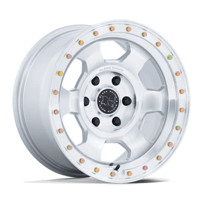 Black Rhino Hard Alloys BR029 TROOPER 17X8.5 GLOSS SILVER W/ MACHINED FACE