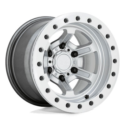 Black Rhino Hard Alloys OFFSHOOT BEADLOCK 15X10 GLOSS SILVER W/ MACHINED FACE