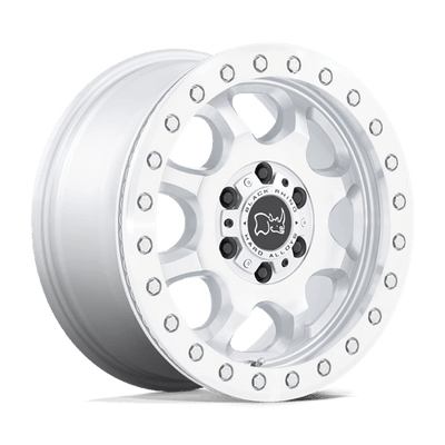 Black Rhino Hard Alloys VENTURE BEADLOCK 17X8 GLOSS SILVER W/ MACHINED FACE