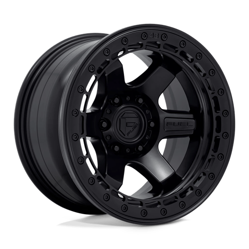 Fuel 1PC D122 BLOCK BEADLOCK 17X8.5 MATTE BLACK W/ MATTE BLACK RING