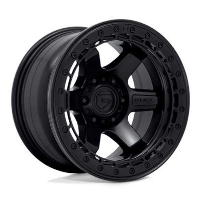 Fuel 1PC D122 BLOCK BEADLOCK 17X9 MATTE BLACK W/ MATTE BLACK RING