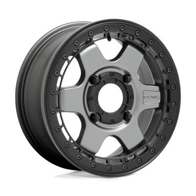 Fuel UTV D923 BLOCK BEADLOCK 15X6 MATTE GUN METAL W/ BLACK RING