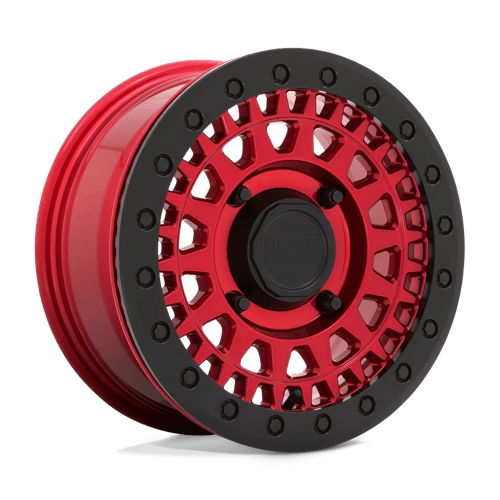 Black Rhino Hard Alloys - UTV PARKER UTV BEADLOCK 14X7 CANDY RED W/ BLACK BEAD RING
