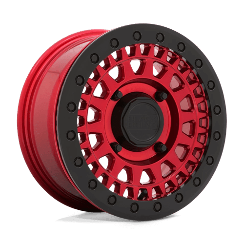 Black Rhino Hard Alloys - UTV PARKER UTV BEADLOCK 14X7 CANDY RED W/ BLACK BEAD RING