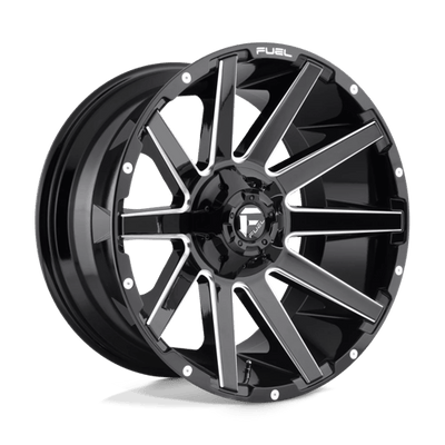 Fuel 1PC D615 CONTRA 20X9 GLOSS BLACK MILLED