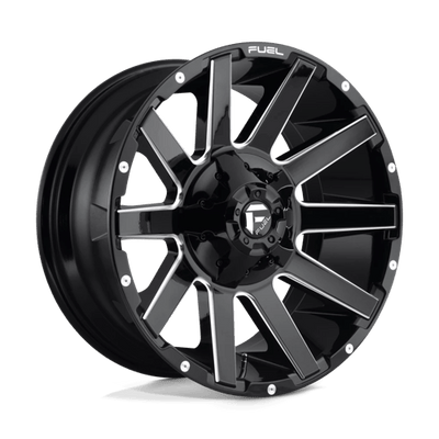 Fuel 1PC D615 CONTRA 20X9 GLOSS BLACK MILLED