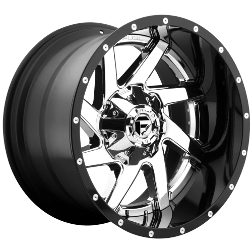 Fuel 2PC D263 RENEGADE 20X12 CHROME PLATED GLOSS BLACK LIP