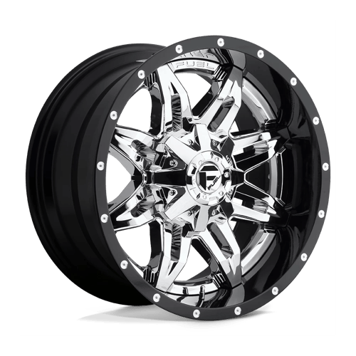 Fuel 2PC D266 LETHAL 20X12 CHROME PLATED GLOSS BLACK LIP