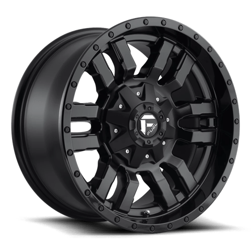 Fuel 1PC D596 SLEDGE 18X8 MATTE BLACK GLOSS BLACK LIP