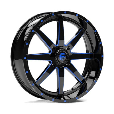 Fuel UTV D651 MAVERICK UTV 22X7 GLOSS BLACK MILLED W/ BLUE TINT