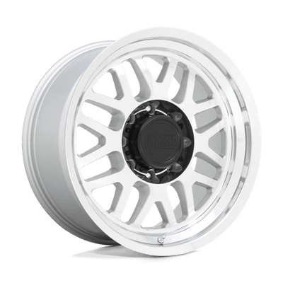 Black Rhino Hard Alloys DELTA 17X9.5 GLOSS SILVER W/ MIRROR FACE & LIP
