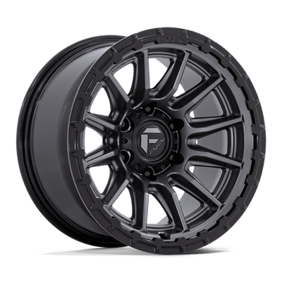 Fuel 1PC FC866 PISTON 22X9.5 MATTE GUNMETAL W/ GLOSS BLACK LIP