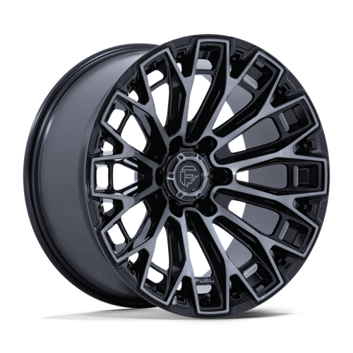Fuel 1PC FC882 TRAX 20X9 GLOSS BLACK MACHINED FACE DARK TINTED CLEAR