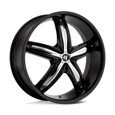 Helo HE844 22X8.5 GLOSS  BLACK W/ CHROME ACCENTS