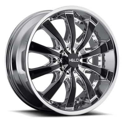 Helo HE875 26X9.5 CHROME W/ GLOSS BLACK ACCENTS