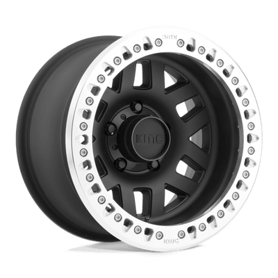 KMC KM229 MACHETE CRAWL BEADLOCK 17X9 SATIN BLACK W/ MACHINED RING