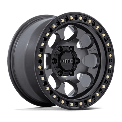 KMC KM550 RIOT SBL 18X9 ANTHRACITE W/ SATIN BLACK LIP