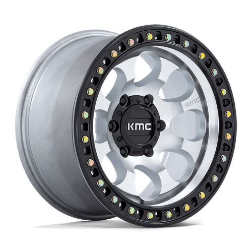KMC KM550 RIOT SBL 18X9 MACHINED W/ SATIN BLACK LIP