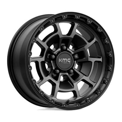 KMC KM718 SUMMIT 17X8.5 SATIN BLACK W/ GRAY TINT