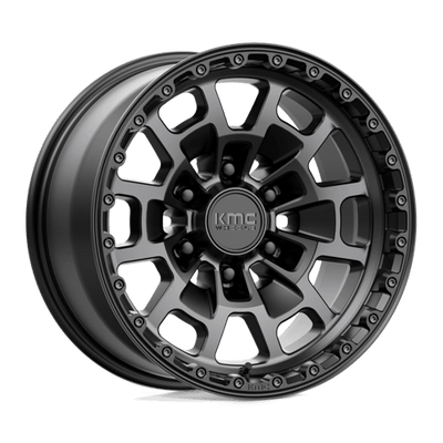 KMC KM718 SUMMIT 17X8.5 SATIN BLACK W/ GRAY TINT