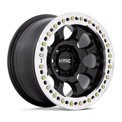 KMC KM237 RIOT BEADLOCK 17X8.5 SATIN BLACK W/ MACHINED RING