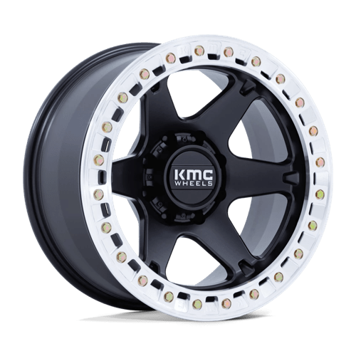 KMC KM238 VI BEADLOCK 20X10 SATIN BLACK W/ MACHINED RING