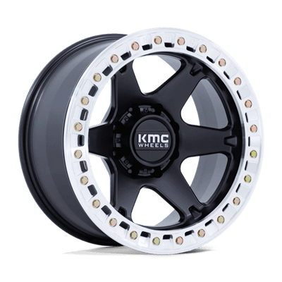 KMC KM238 VI BEADLOCK 20X10 SATIN BLACK W/ MACHINED RING