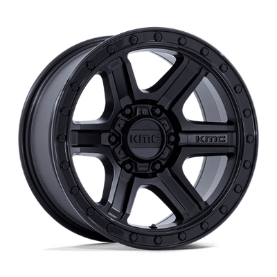 KMC KM551 OUTRUN 18X9 MATTE BLACK W/ GLOSS BLACK LIP